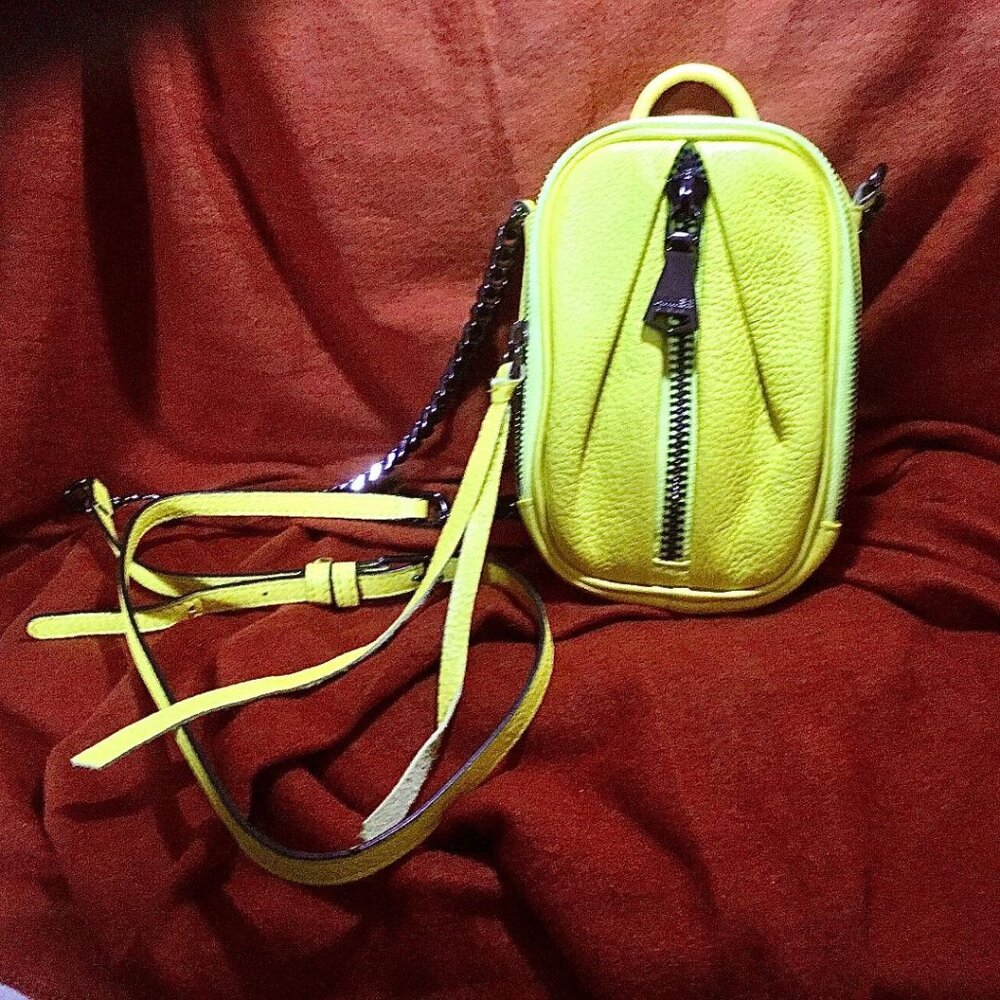 Aimee Kestenberg, small leather, bright yellow, crossbody bag